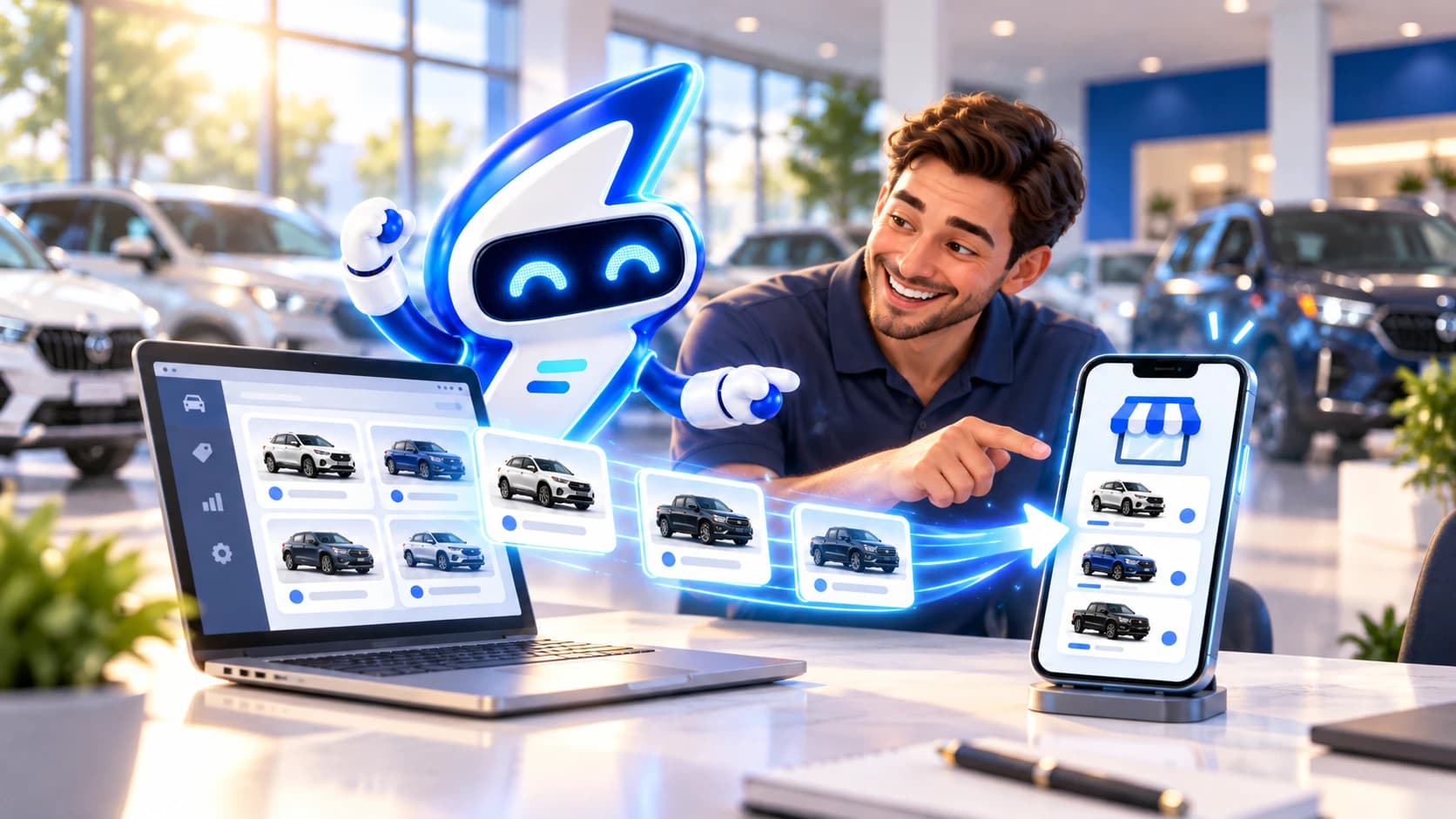 AutoDealersDigital assistant syncing dealership inventory to Facebook Marketplace